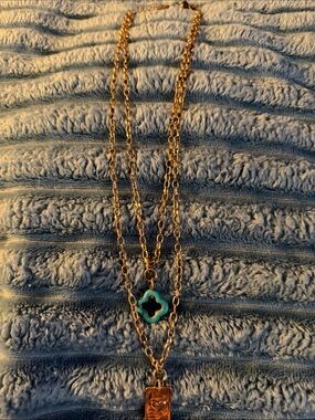 Katia Designs
Gold-Tone Layered Necklace with Turquoise Clover and Pendant